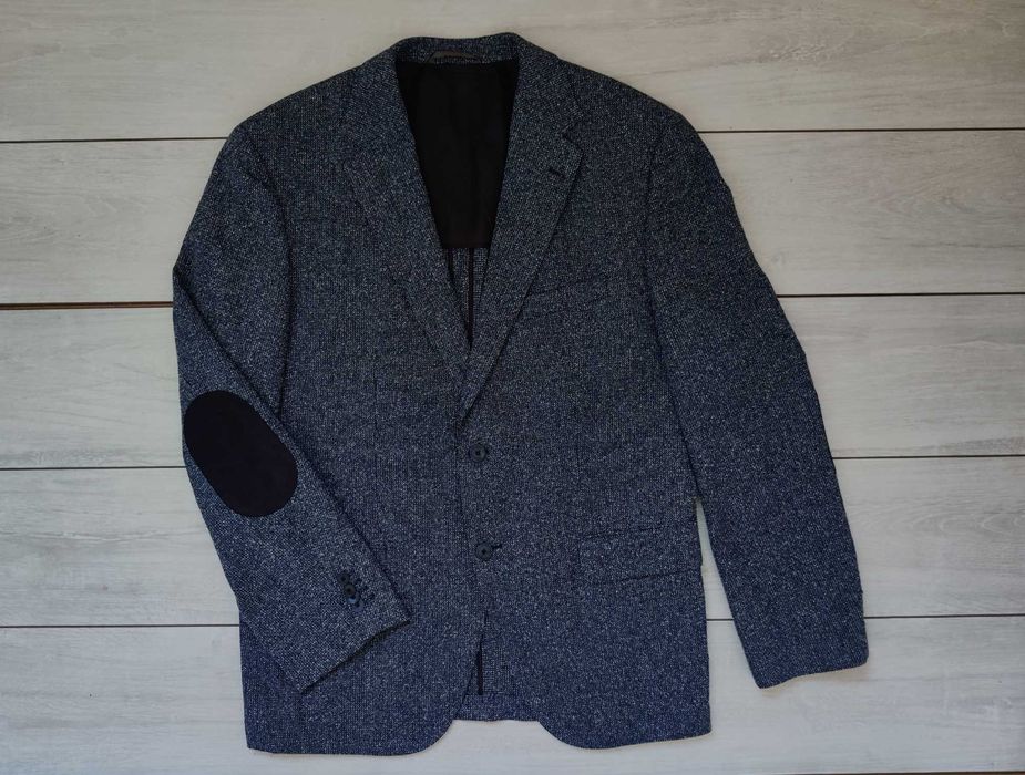 Якісний чоловічий легкий піджак Hugo Boss з латками з шовком та вовною 48 r XL