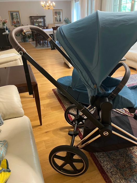 Cybex Priam, stelaż Gold Rose, tapicerka blue mountain
