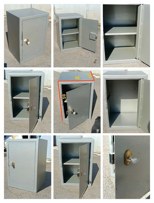 Сейф. Полка съёмная. Ключ – в комплекте.