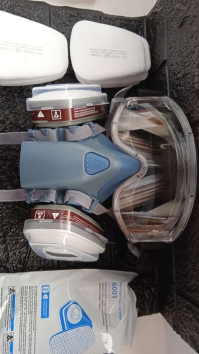 Маска з окулярами(півмаска) респіратор, комплект