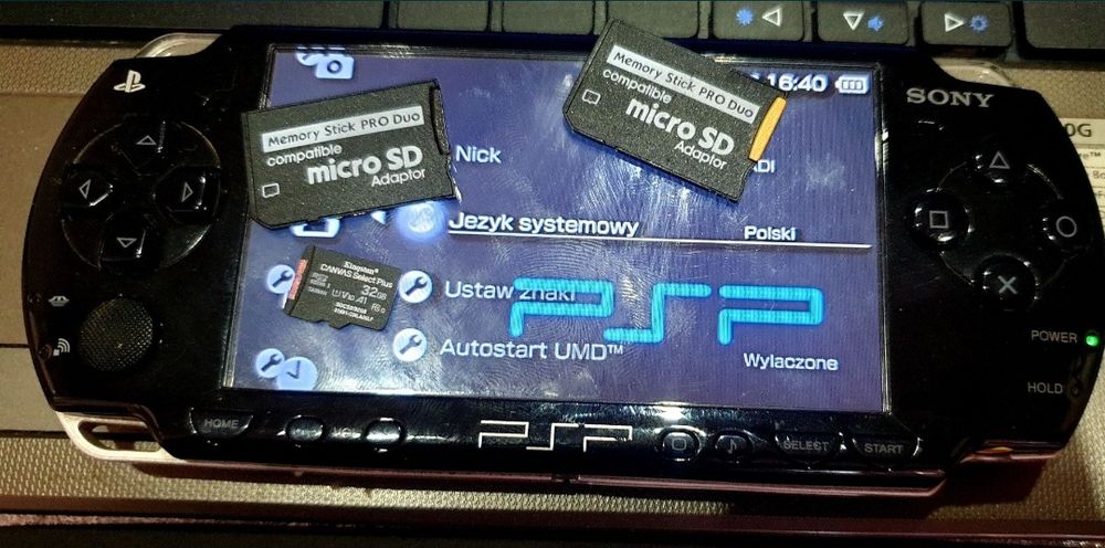 Karta pamięci MicroSD 64gb+adapter mspro do konsoli Sony PSP cfw gry ...