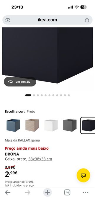 Estante do Ikea Kallax com as 4 caixas pretas!