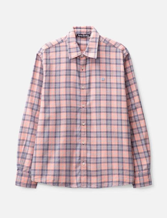 Сорочка Acne Studios Flannel Check Button-Up Shirt Pink