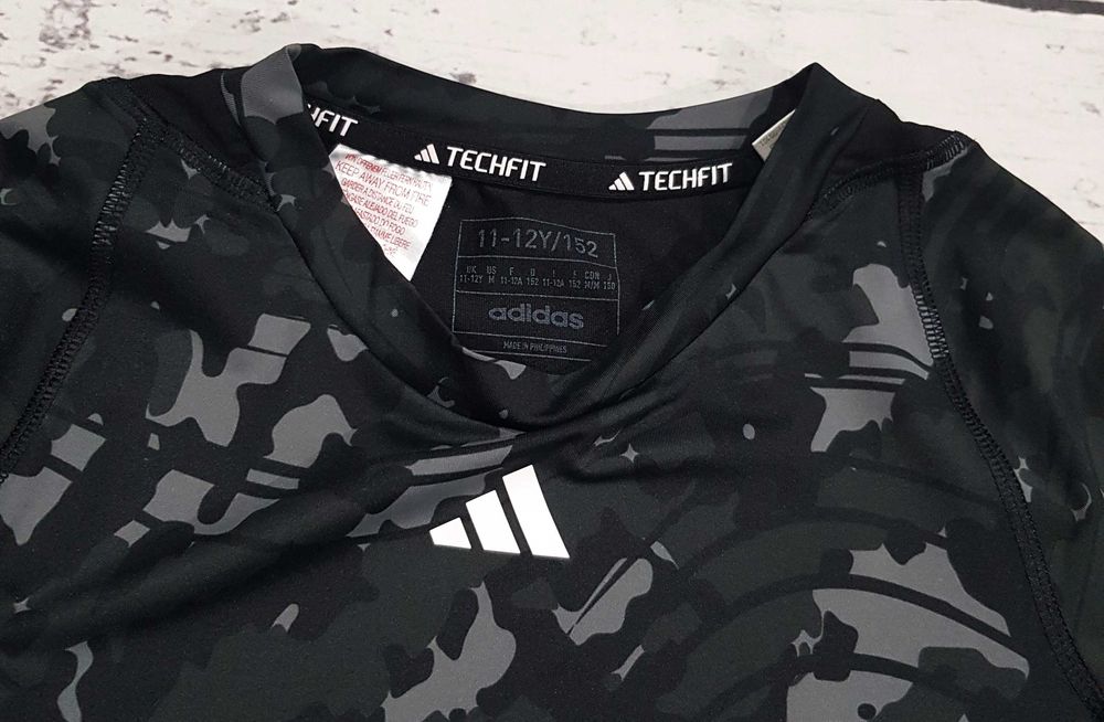 Adidas * techfit * koszulka * camo * chłopięca * idealna * 152 cm