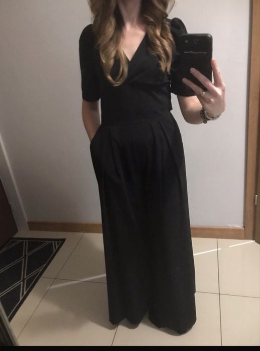 Kombinezon elegancki sylwester szerokue nogawki kieszenie