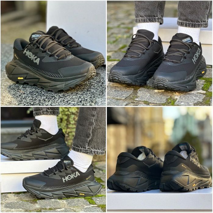 Кросівки чоловічі Hoka Skyline-Float X Gore-Tex Black White та Black