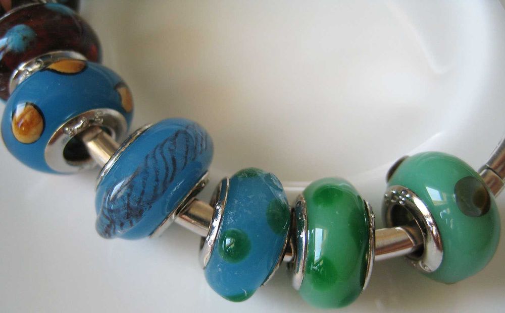 Шарми для браслету Муранське скло Срібло Pandora