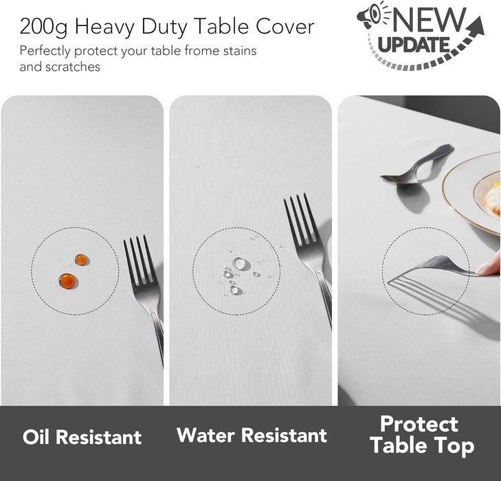 Nowy obrus wodoodporny / szary Deconovo 140x240cm !3420!