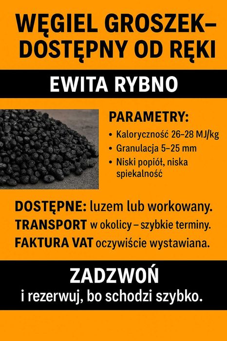Węgiel groszek do piecy z podajnikiem