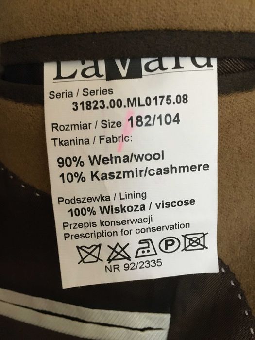 Marynarka Lavard 182/104 beżowa wełna/kaszmir
