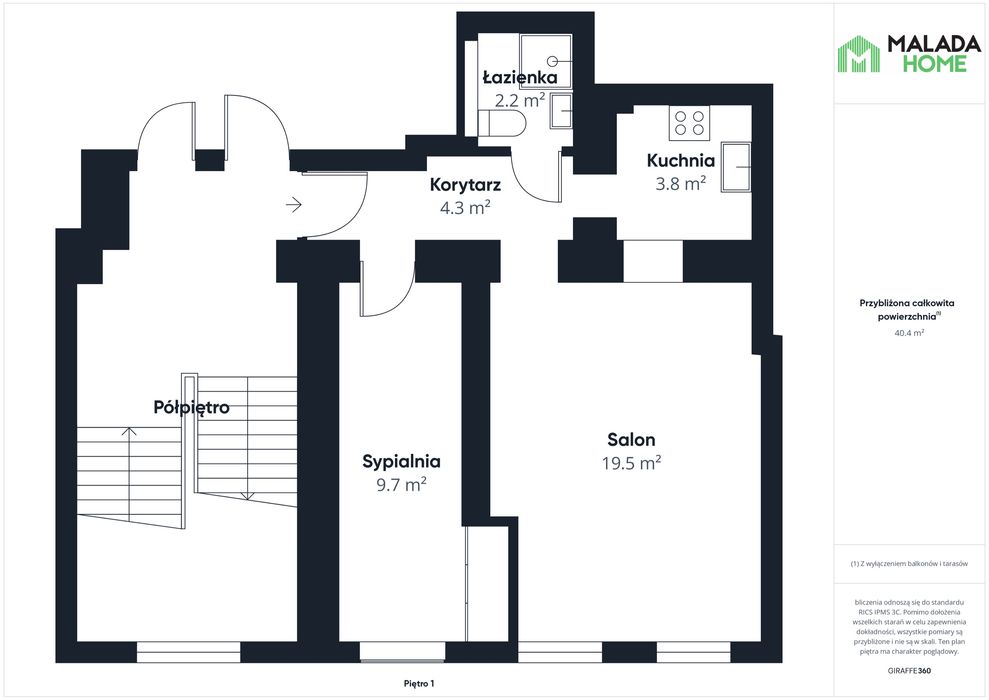 Mieszkanie w centrum Ledóchowskiego 39 m² - Więcej