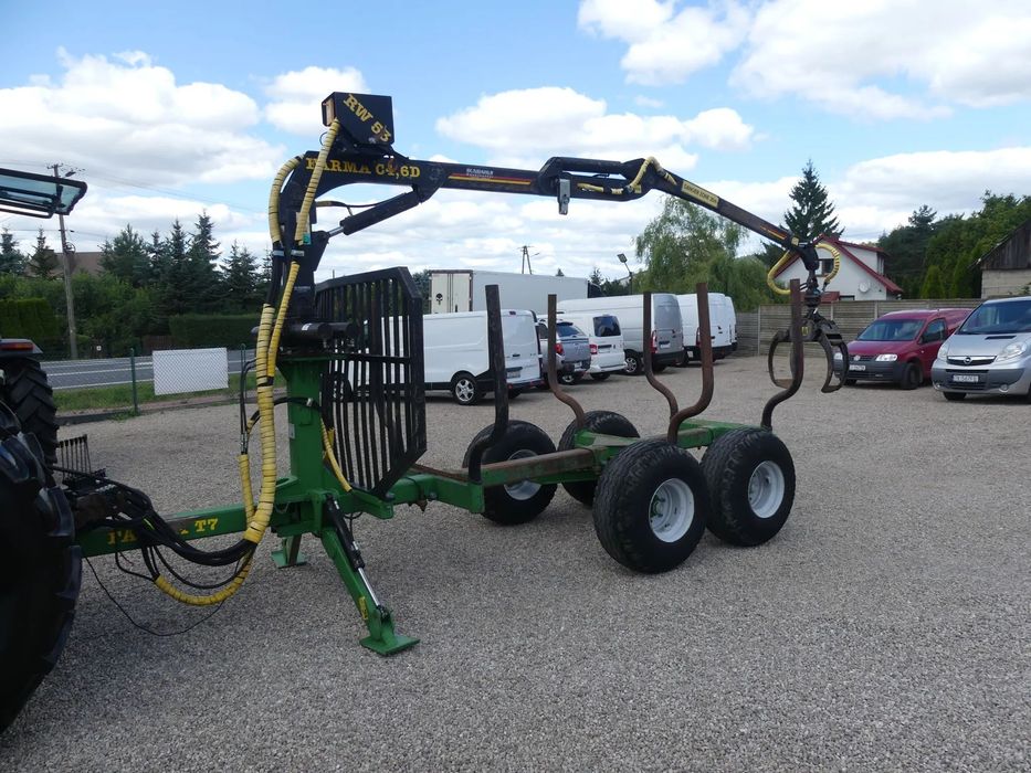 FarmIQ T7  Przyczepa leśna FARMA T7 + Żuraw FARMA C4,6D Chwytak i rotator w cenie