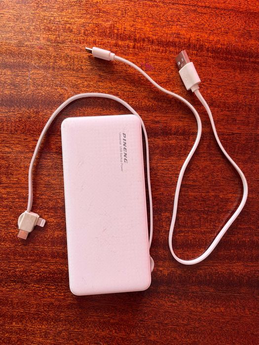 Внешний аккумулятор Power Bank со встроенным USB кабелем, 10000 mAh