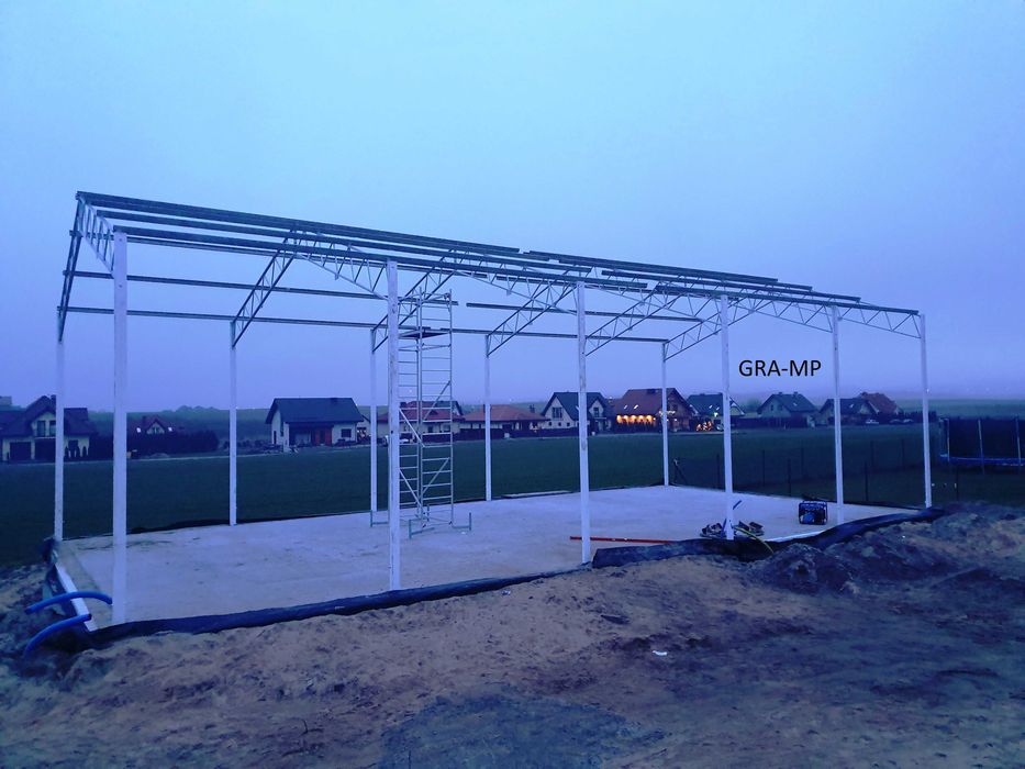 Nowa KONSTRUKCJA WIATA OCYNKOWANA 8x13 Garaż Magazyn Hala Rolna