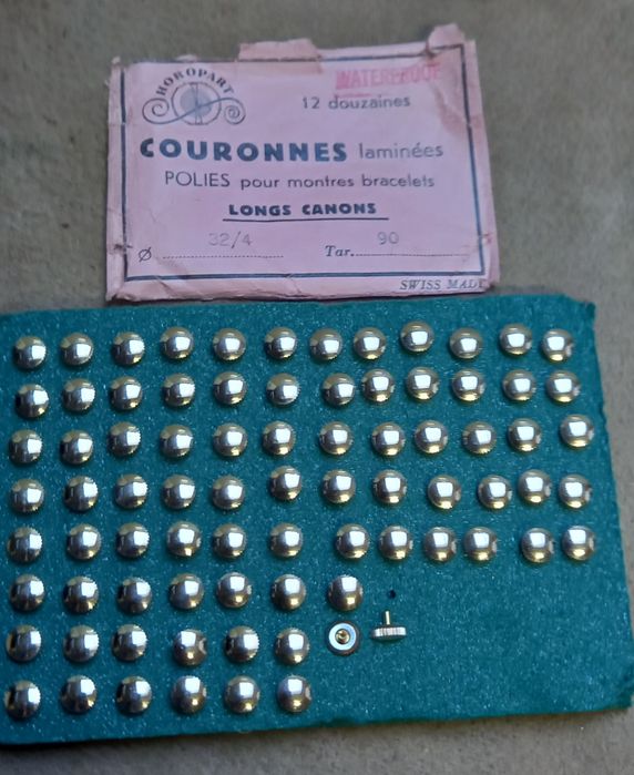 Coroas, waterproof,6.5, swiss made, old stock