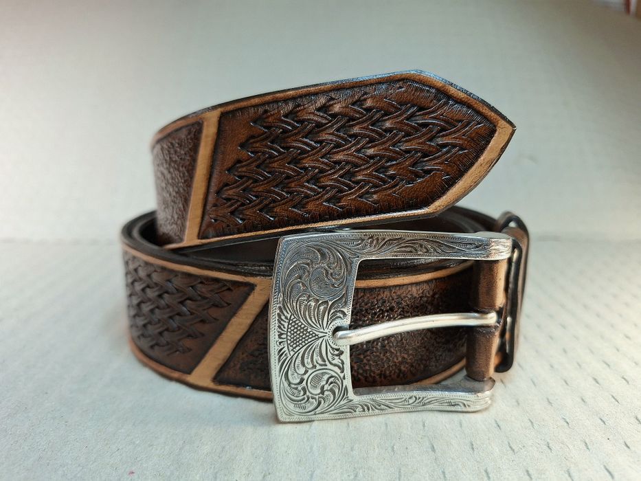 Pasek skórzany ręcznie robiony