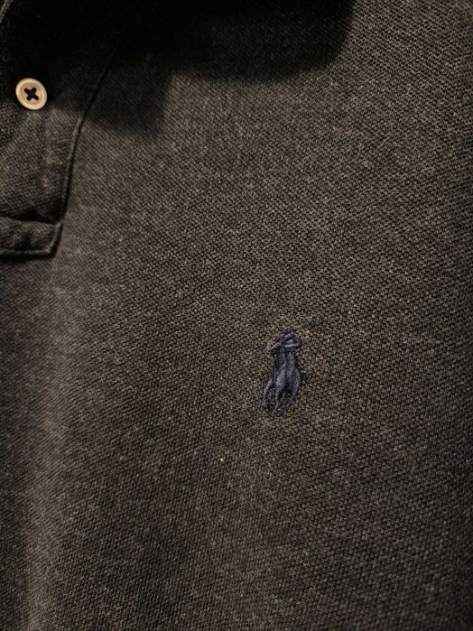 Koszulka Długi Rękaw Polo Ralph Lauren Szara Małe Logo RL