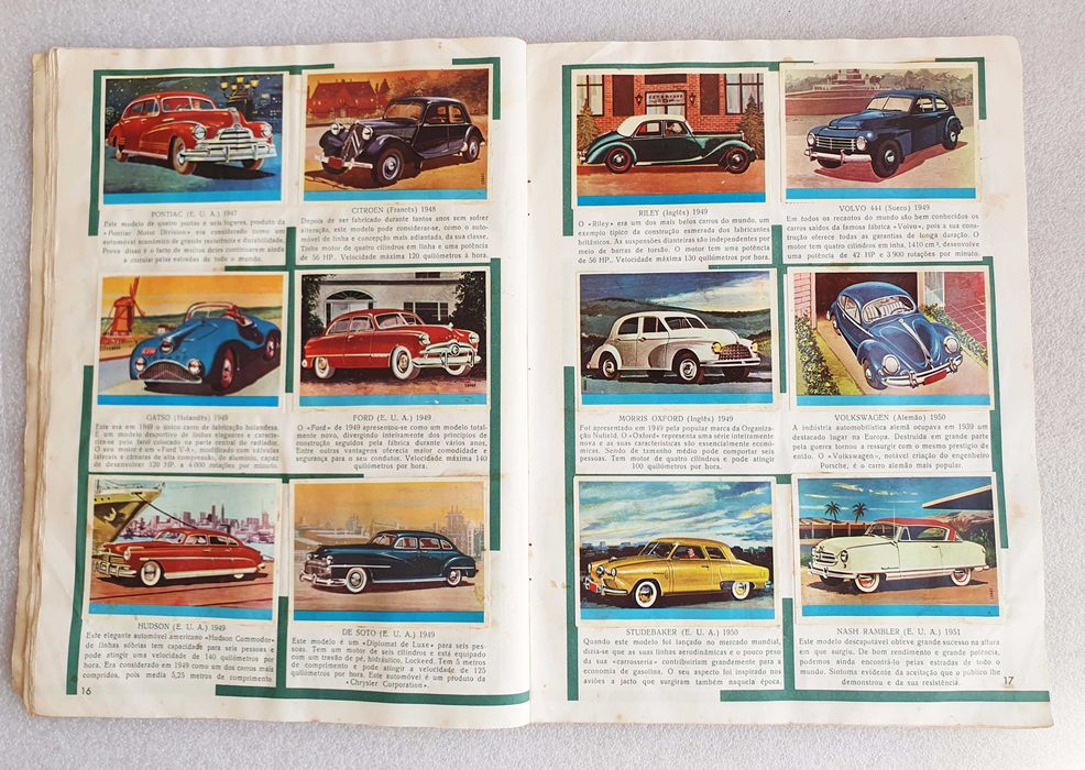 Antiga Caderneta Completa ~ "HISTÓRIA do AUTOMOVEL" ~ IBIS 1961