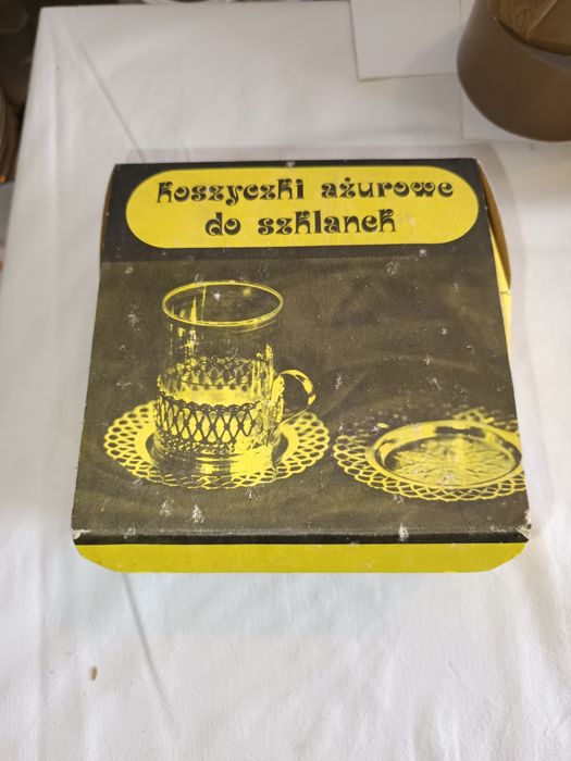 Koszyczki ażurowe do szklanek PRL , orginalne
