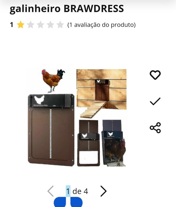 Porta de galinheiro automática, sensível à luz solar. Medidas: 35x24x