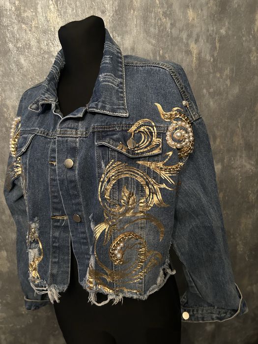 Kurtka jeans Gil Santucci-ozdoby koraliki r.L