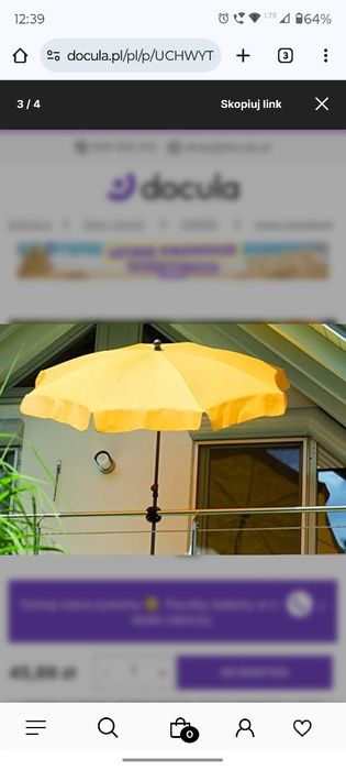 Uchwyt od parasola ogrodowego do balustrad Schneider