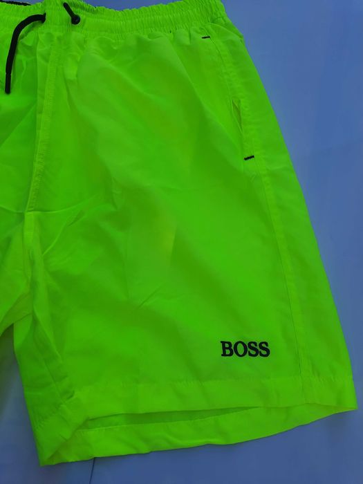 4XL kąpielówki HUGO BOSS żółte neon pas 80-90 cm