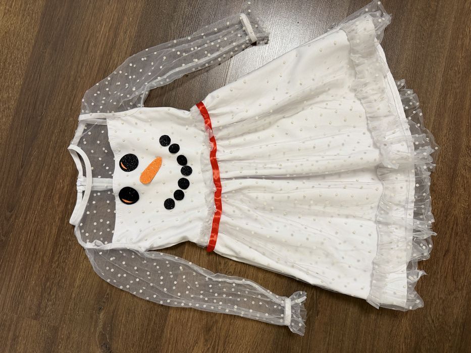 Сукня  сніговик або сніжинка (можна зняти декор)