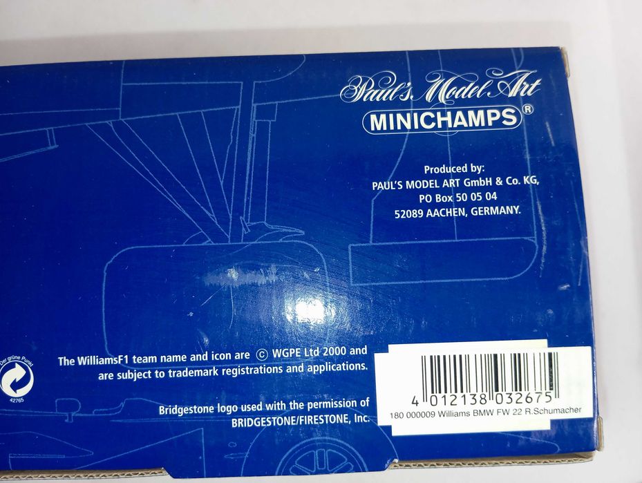 Minichamps Williams BMW Ralf Schumacher  FW22 1:18