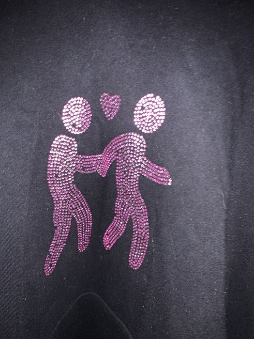 Bluza diamenciki krysztalki rozowa czarna oversize Z kapturem