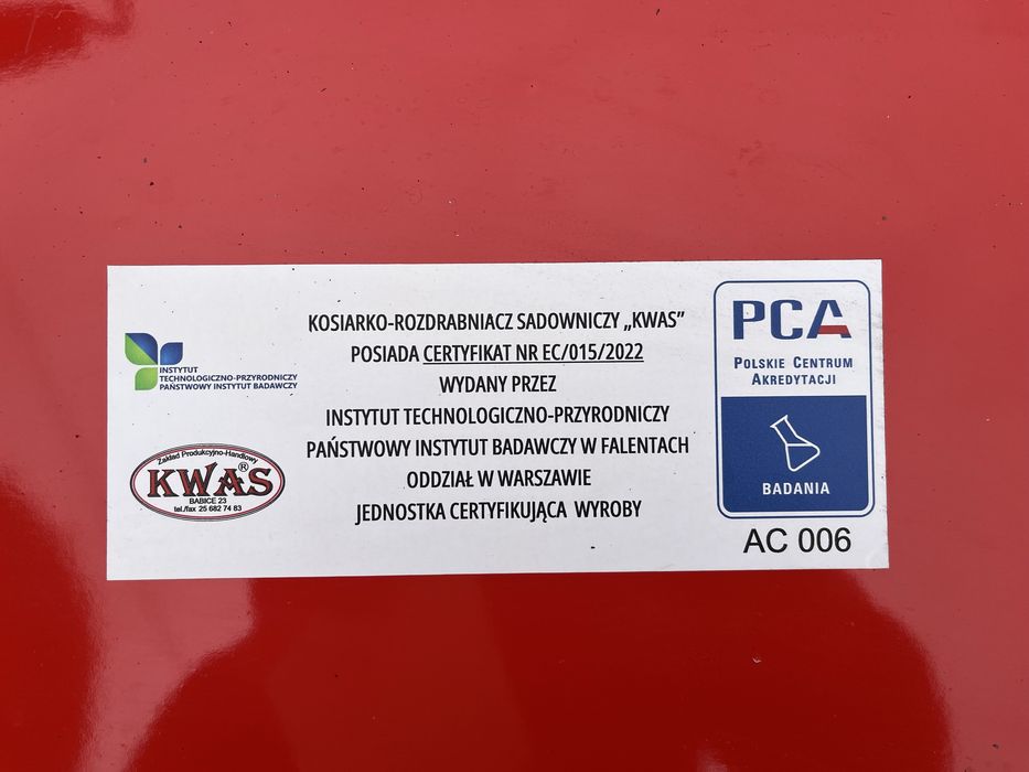 Nowa Kosiarka Sadownicza Rozdrabniacz Rokosan Tłuka Wzmocniona 1,6m Dowóz