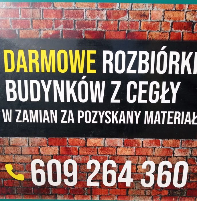 Darmowe rozbiórki budynków w zamian za cegłę budynek rozbiórka wyburzenie wyburzenia za darmo