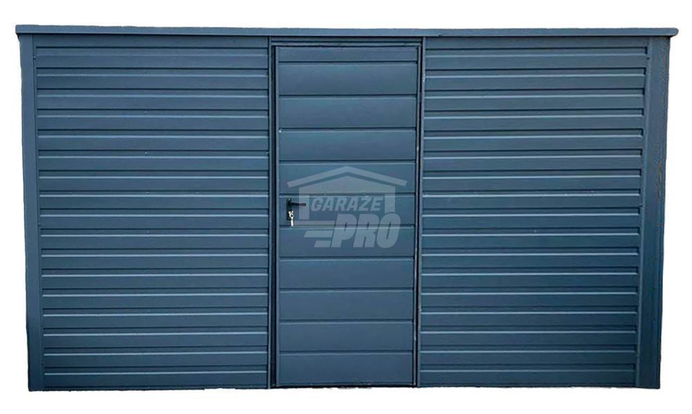Domek Ogrodowy - Schowek 4 x 3,5  drzwi - Antracyt - dach GP262