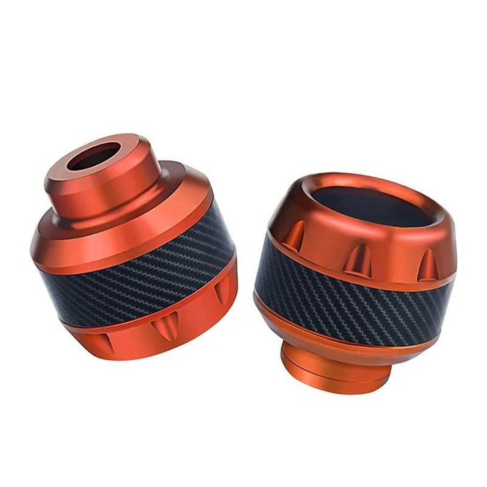 Mini-cogumelos cilíndricos proteção eixos - Par em alumínio e borracha