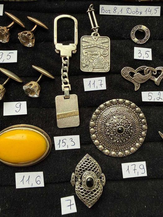 Брошки запонки браслети  брелки - срібло