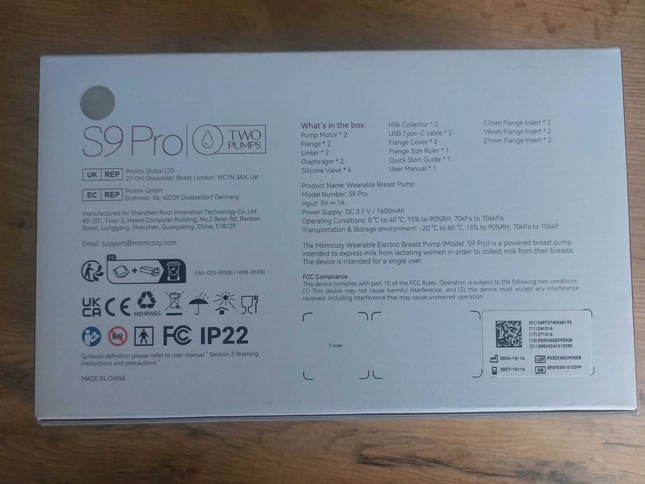 Laktator Momcozy S9 Pro muszlowy, samonośny zapasowe części