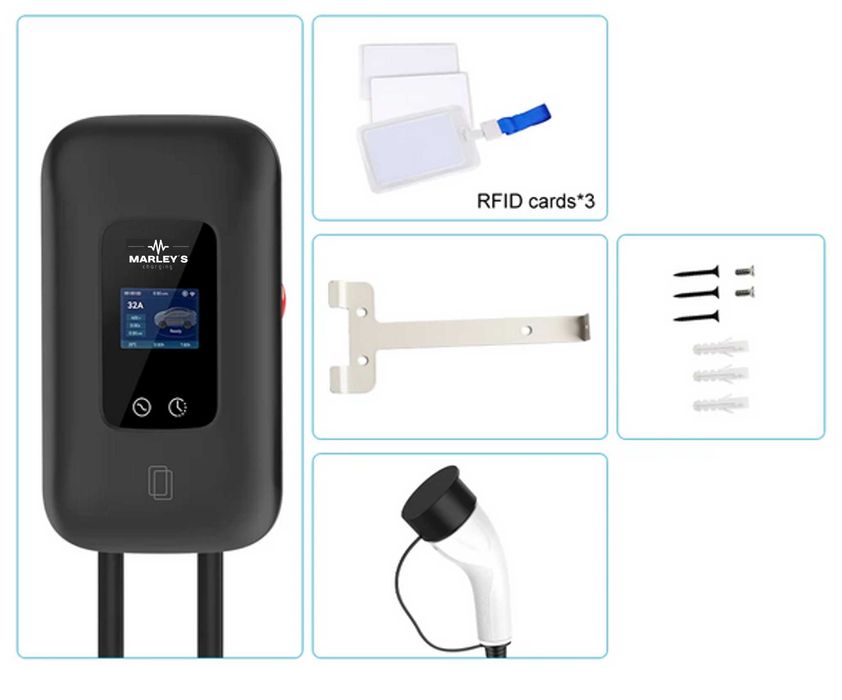 Wallbox Carregador Parede - 22 kw - 32 A - C/ WI-FI e Cartão RFID