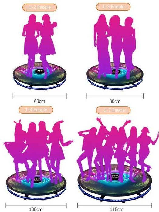 Fotobudka 360 SZKLANA LED, Wideobudka, 100 CM NOWA + walizka transpor