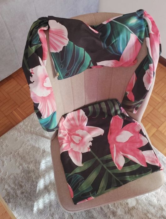 Conjunto top + saia florido