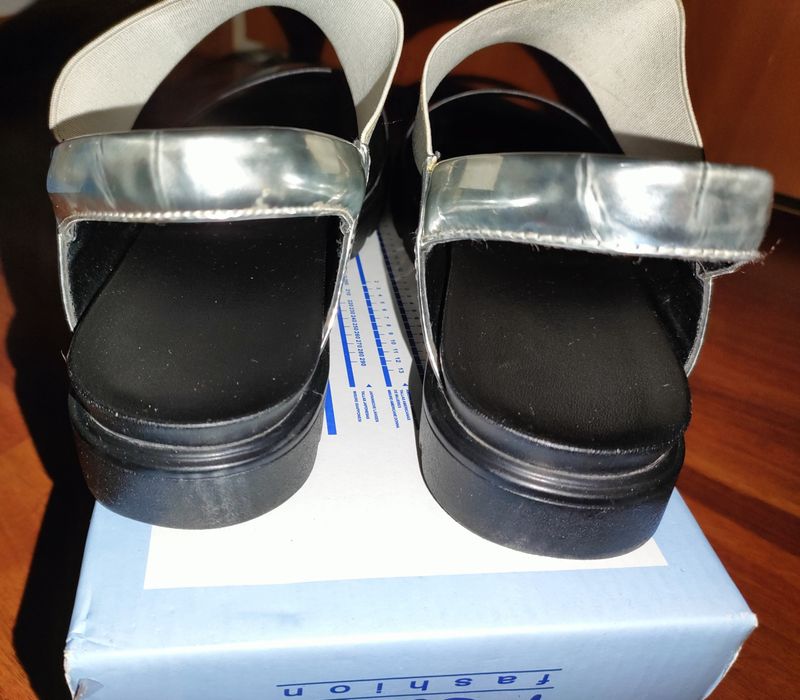 sandaly damskie srebrne