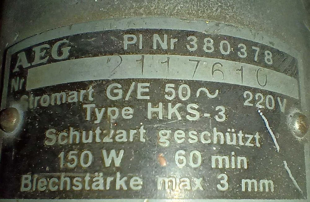 Nożyce do blachy AEG typ HKS-3