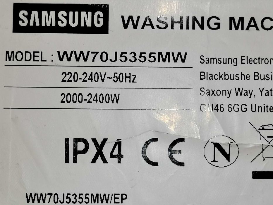 Módulo Samsung ecobubble retirado de WW70J5355MW