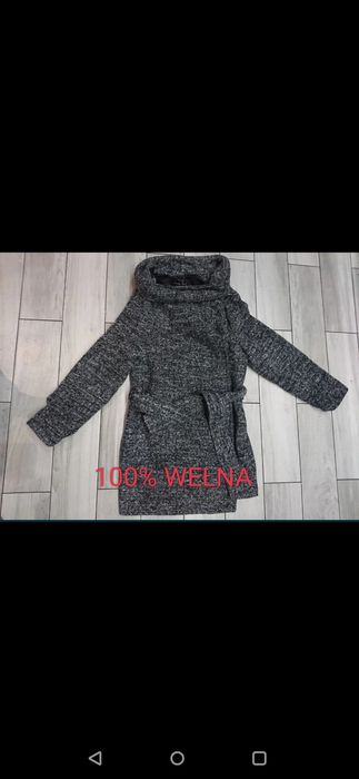 Płaszcz wełniany 100%!  Stan igła!