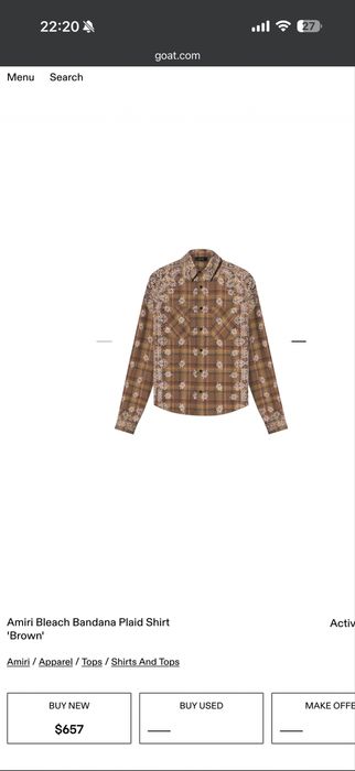 Сорочка Amiri Bleach Bandana Shirt