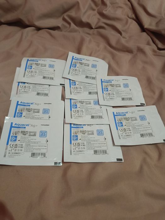 Zestaw opatrunki aquacel extra plus Ag convatec srebro rany oparzenia