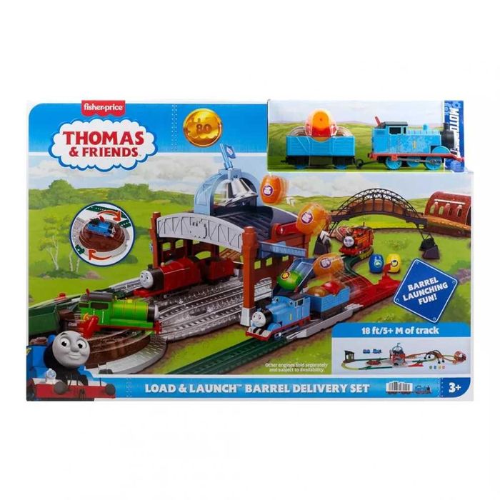Залізниця Паровозик Томас і друзі Пригоди з цистернами ОРИГІНАЛ Fisher-Price Thomas & Friends Load & Launch Barrel Delivery Set