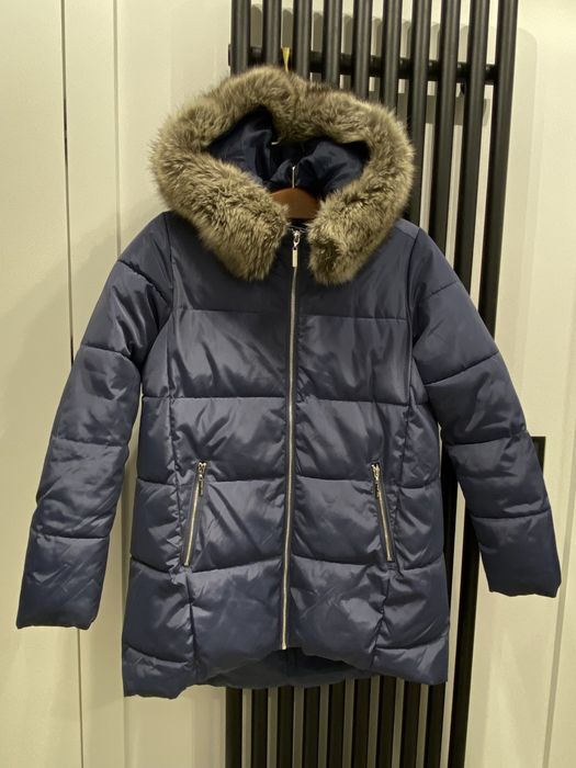 Kurtka zimowa Carry Casual z futerkiem M granatowa basic