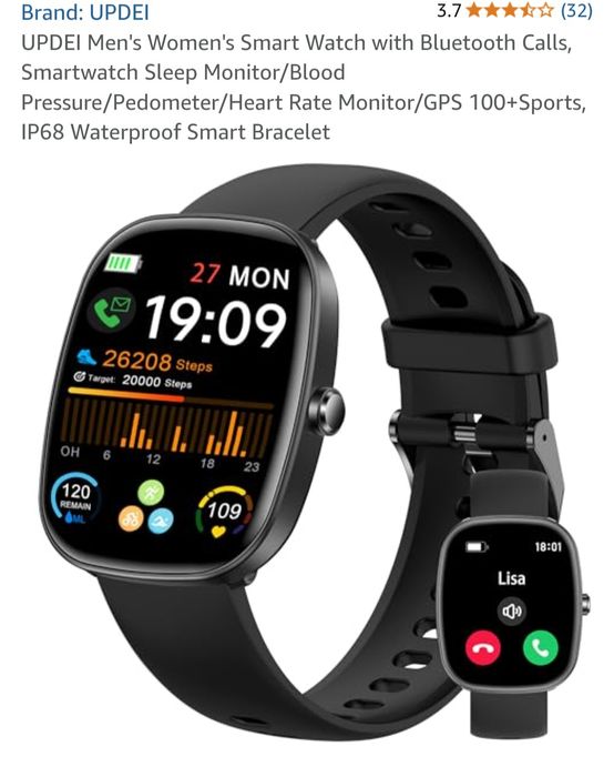 Smartwatch updei pink