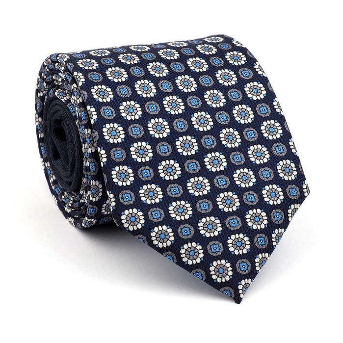 IT-470 Krawat Jedwabny ze Wzorem Luma Milanówek - MILANO