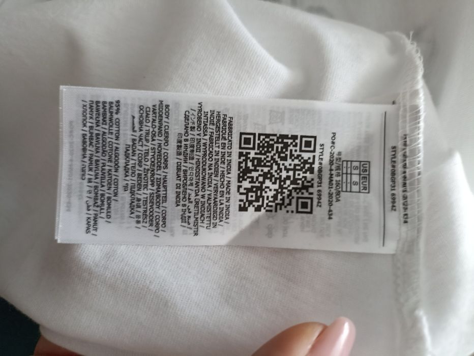 T-shirt damski biały cekiny Guess roz.S/M